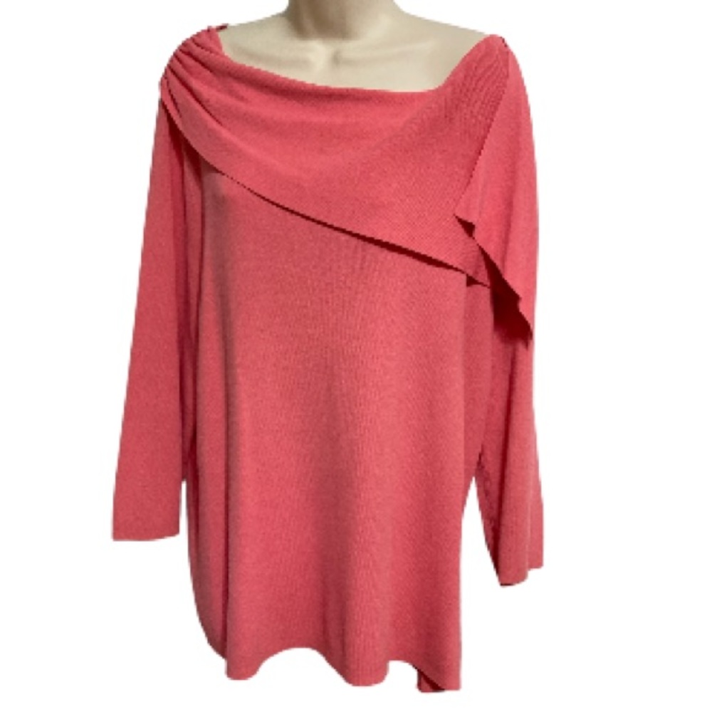 Lane Bryant Tunic Top Sweater Blouse Coral Long Sleeves Womens Plus Size 18 20